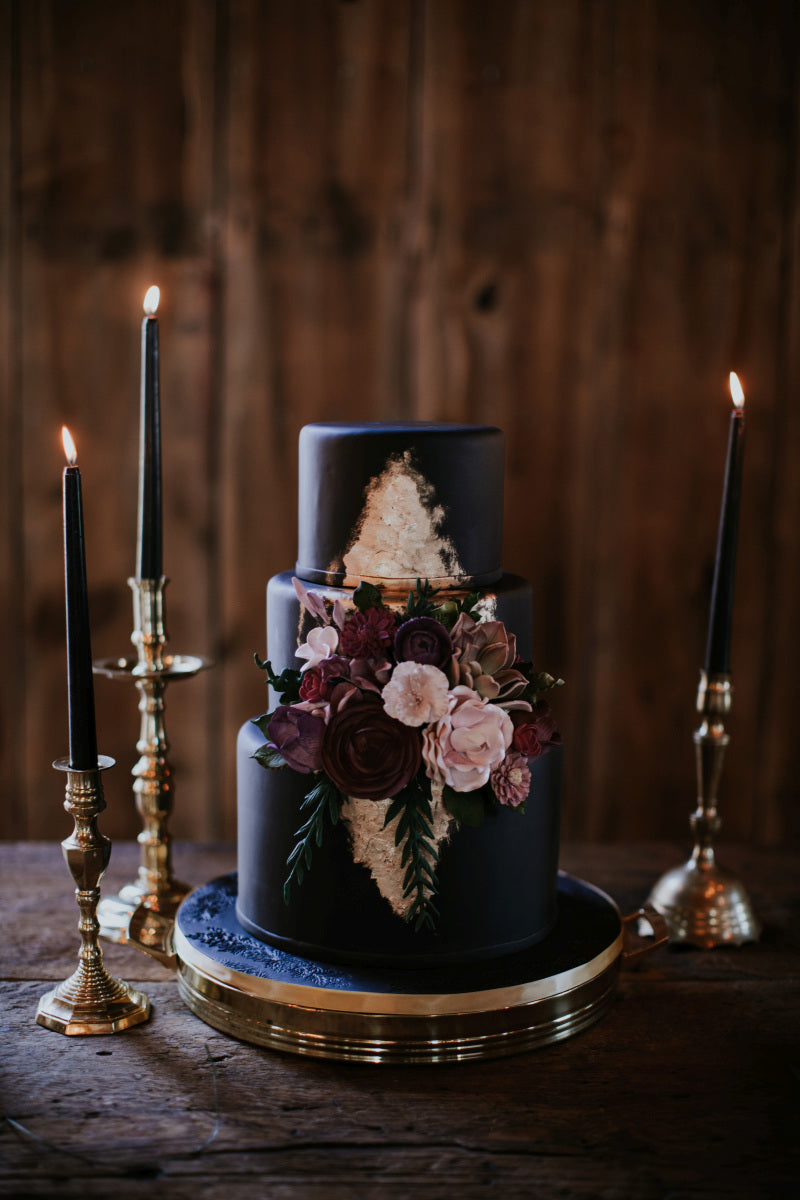 Black Fondant Wedding Cake