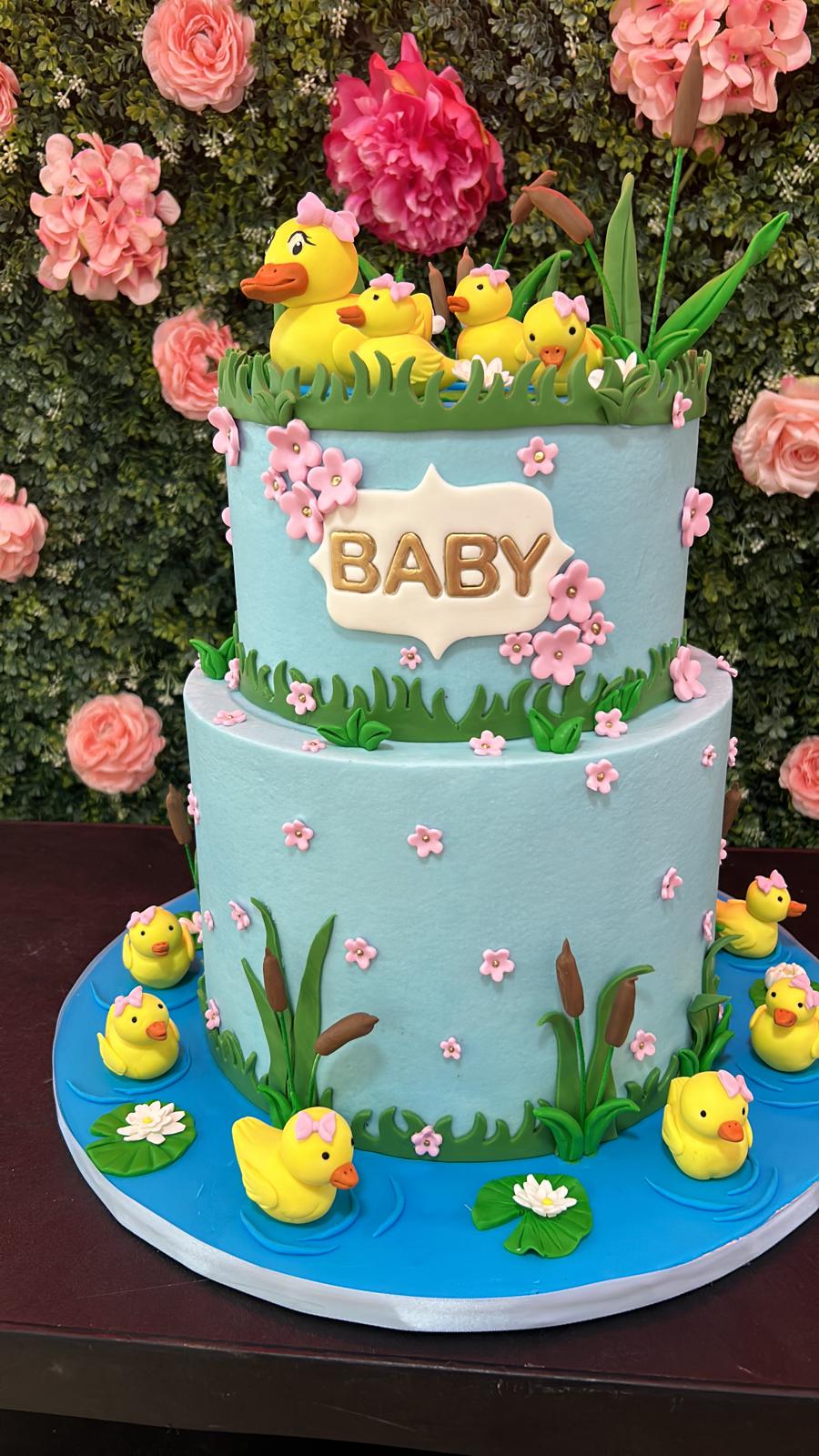 Baby Shower Cake. Little Ducks