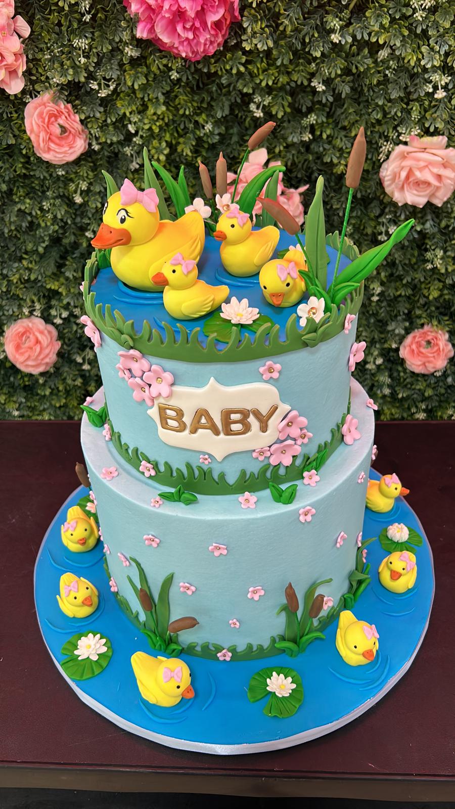 Baby Shower Cake. Little Ducks