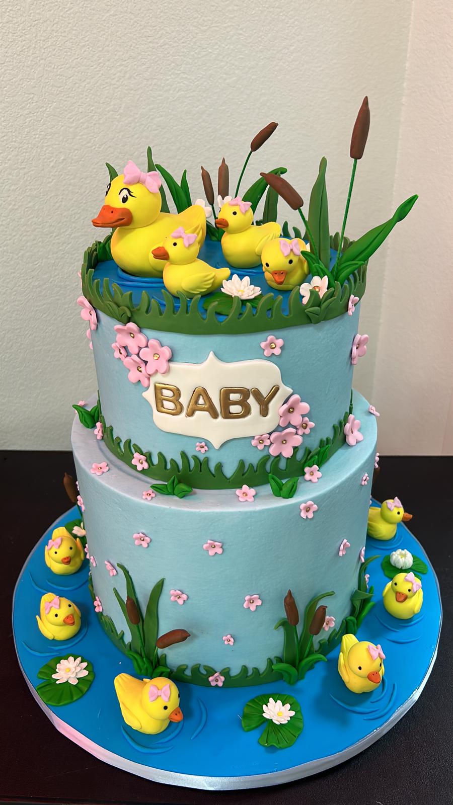 Baby Shower Cake. Little Ducks