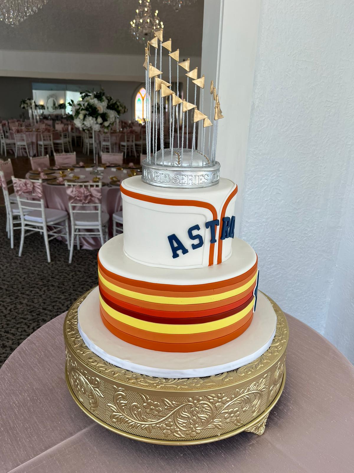 Grooms Cake. Astros Trophy