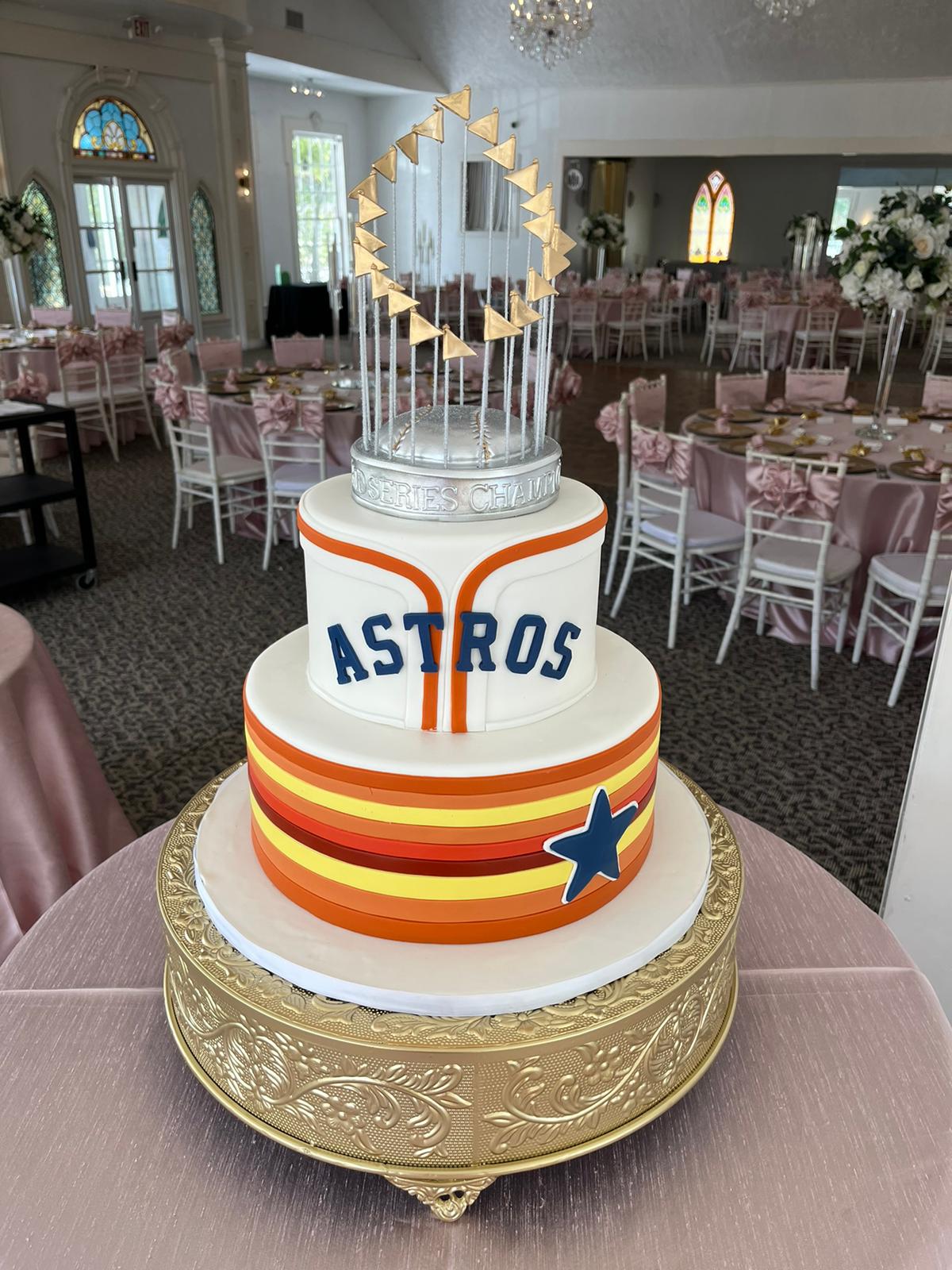 Grooms Cake. Astros Trophy