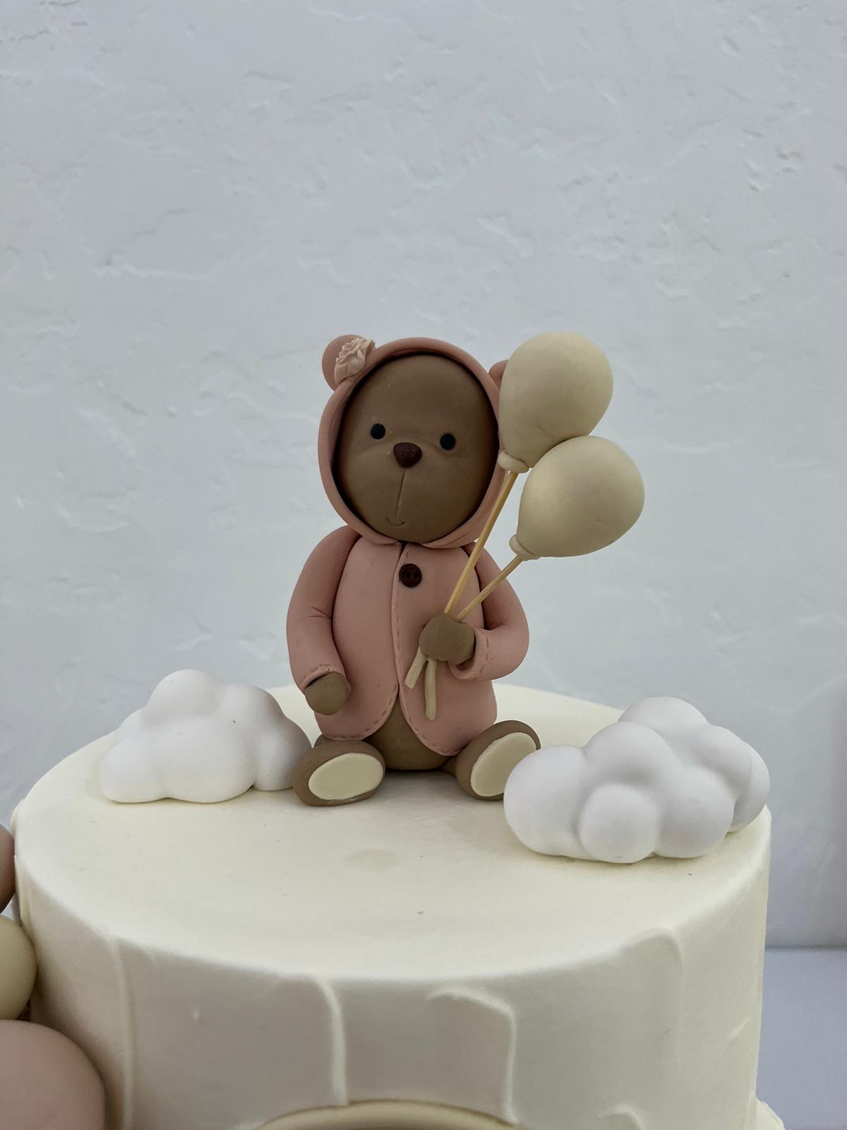 Baby Shower Cake. Bear Topper